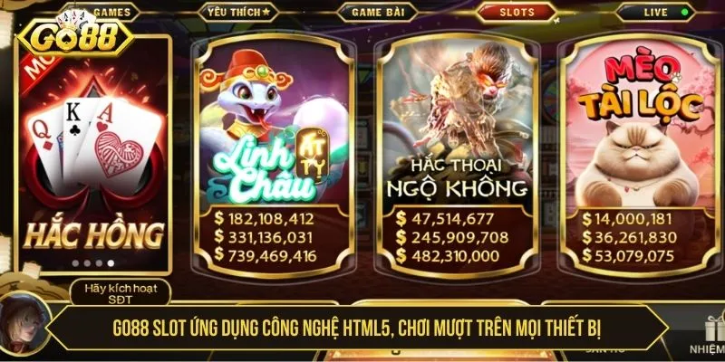 GO88 Slot ứng dụng công nghệ HTML5, chơi mượt trên mọi thiết bị
