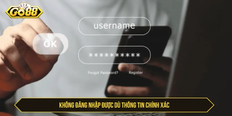 Không đăng nhập được dù thông tin chính xác